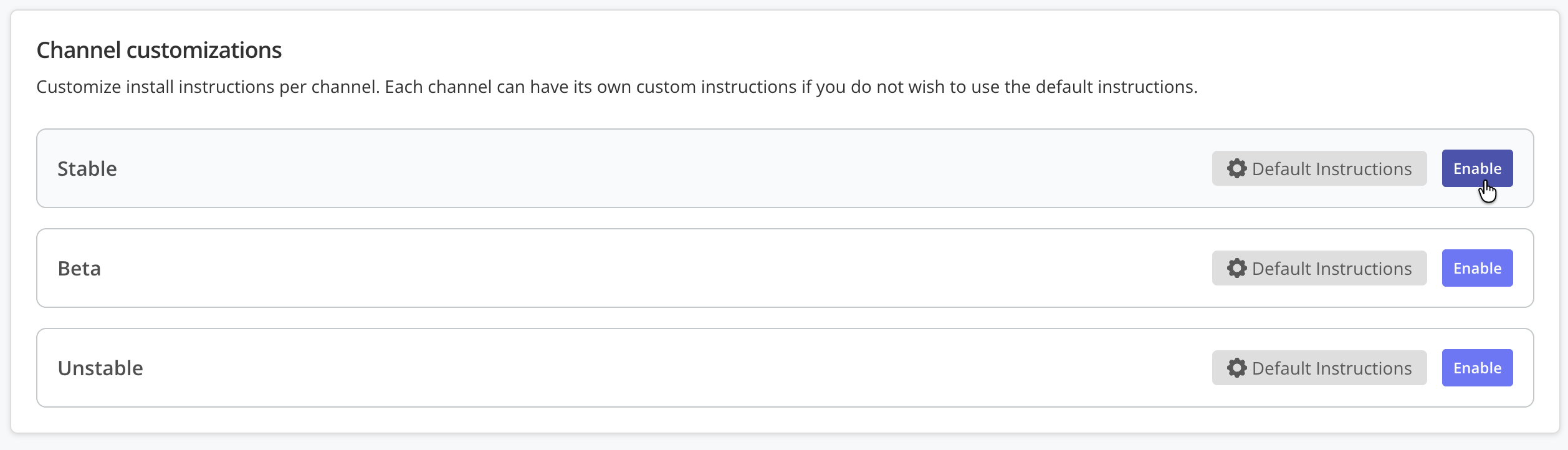 Enable button